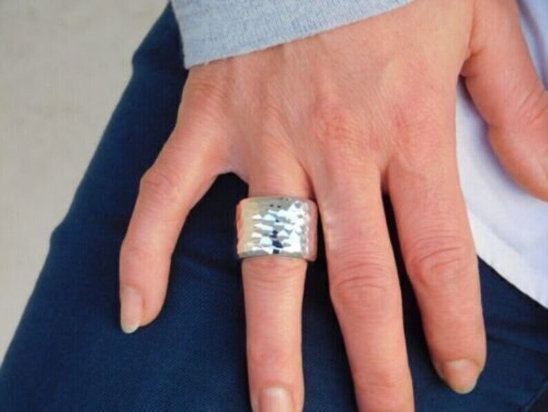 Chunky Large Dome Ring Thick Wide Band 925 Sterling Silver Statement ...