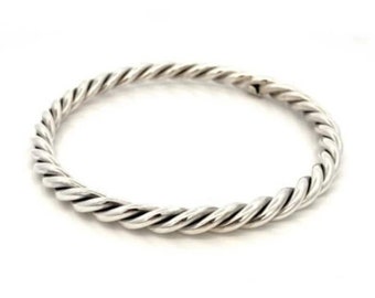 Solido argento sterling 925 corda twist braccialetto donna braccialetto pesante intrecciato braccialetto dichiarazione braccialetto boho braccialetto gioielli in argento fatti a mano