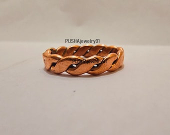 Pure Copper Band Ring, Copper Spiral Ring, Women Or Men Ring, Solid Copper Ring, Boho Handmade Ring, Arthritis Ring, Anniversary Gift