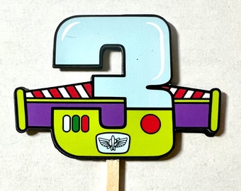 Toy Story Inspired Cupcake Toppers, Customizable age, Birthday toppers, Buzz cupcake toppers
