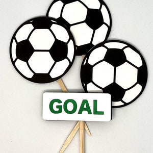 Soccer Ball Cupcake Toppers, Soccer Birthday
