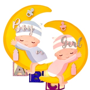 Gender reveal cake topper | Baby shower cake topper | Boy or Girl topper | 3-D topper