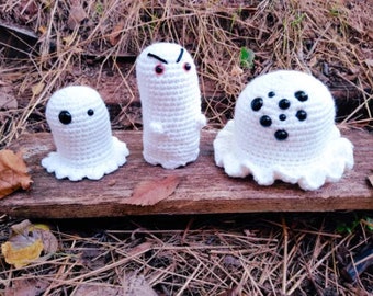 Three Little Ghosts, Halloween Crochet (Pattern only) - Halloween crochet pattern, Halloween Ghosts, Ghost Crochet Decor, Halloween Crochet
