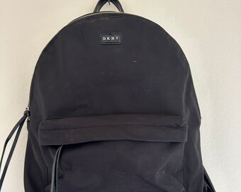Vintage 90s DKNY Black Leather Backpack | Smooth Leather  display picture 2