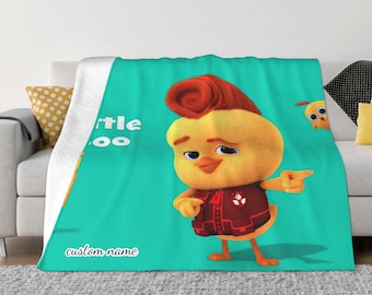 Two Layers Blanket Disney The Chicken Squad Custom Name Printed Bedspread Sofa Covers Travel Camping Blanket Christmas Gift