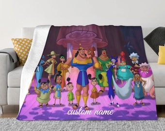 Two Layers Blanket The Emperor's New Groove Custom Name Printed Bedspread Sofa Covers Travel Camping Blanket Christmas Gift