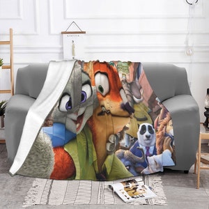 Two Layers Blanket Zootopia Custom Name Printed Bedspread Sofa Covers Travel Camping Blanket Christmas Gift image 3