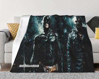 Two Layers Blanket The Dark Knight Custom Name Printed Bedspread Sofa Covers Travel Camping Blanket Christmas Gift