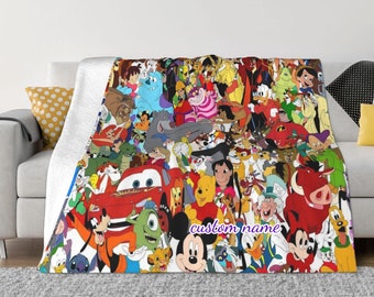 Disney-Couverture en peluche personnalisée de dessin animé pour enfants,  housse de canapé-lit, literie, bleu, Simba, roi, bébé, garçons, enfants