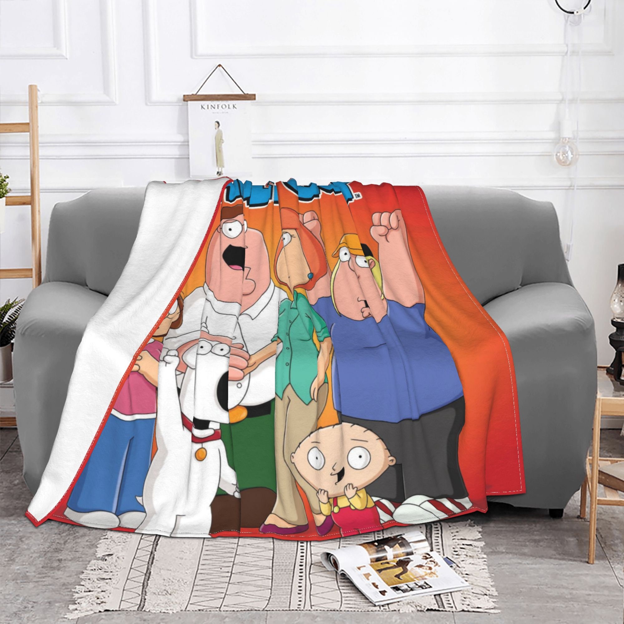 Two Layers Blanket Family Guy Custom Name Printed Bedspread Etsy