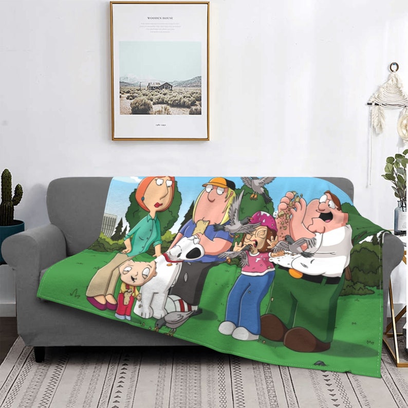 Two Layers Blanket Family Guy Custom Name Printed Bedspread Etsy