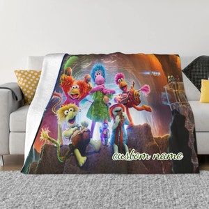 Two Layers Blanket Fraggle Rock:Back to the Rock Custom Name Printed Bedspread Sofa Covers Travel Camping Blanket Christmas Gift