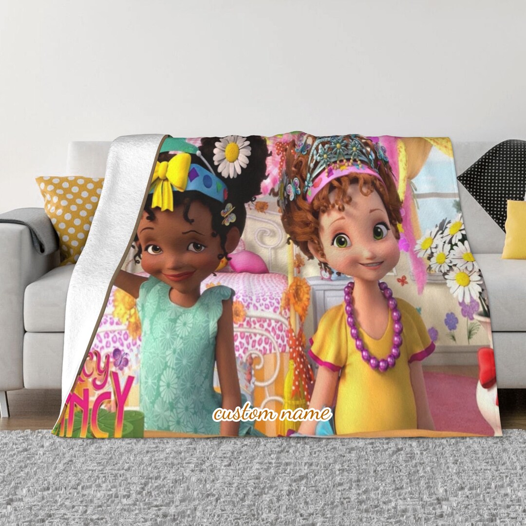 Two Layers Blanket Fancy Nancy Custom Name Printed Bedspread Sofa