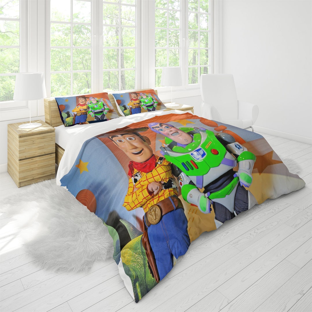 Disney Buzz Lightyear Three Piece Printed Fashion Pattern Bedding Set ...