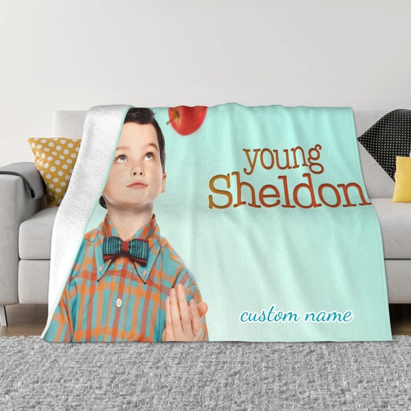 Two Layers Blanket Young Sheldon Custom Name Printed Bedspread Sofa Covers Travel Camping Blanket Christmas Gift