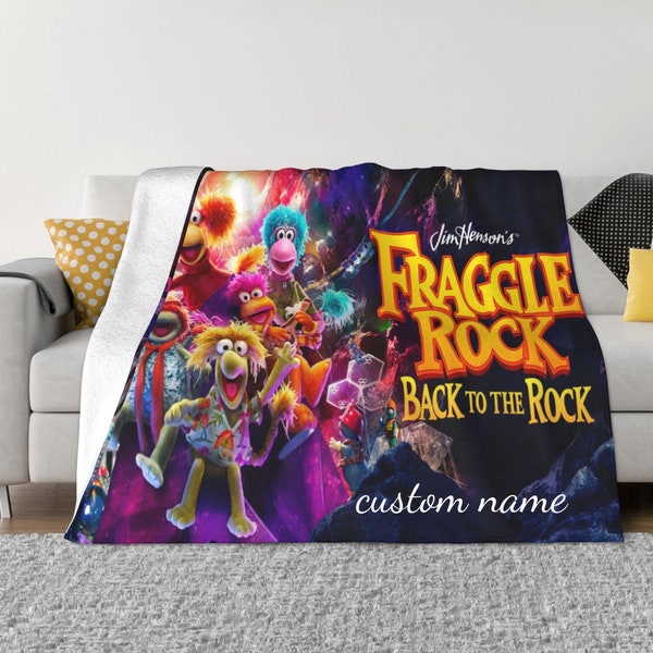 Two Layers Blanket Fraggle Rock:Back to the Rock Custom Name Printed Bedspread Sofa Covers Travel Camping Blanket Christmas Gift