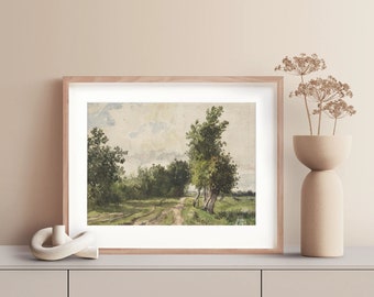 Meadowside Art Print, Heirloom Collection Art Print, Vintage Landscape Painting, Antique Nature Print Wall Art, Gift for Art Lovers