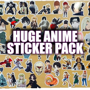 Anime Sticker Pack | 100+ High Quality Waterproof Vinyl Stickers for Laptop, Hydro Flask, Skateboard, Phones and Tablets, Room Decor