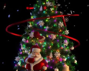 Letrero holográfico 3D para árbol de Navidad de 45 cm y alta definición 2K