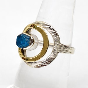 Natural Raw Apatite Ring, Apatite Ring, Raw Apatite Silver Ring, 925 Sterling Silver Handmade Ring, Stunning Silver Ring Size 8 US - RR103