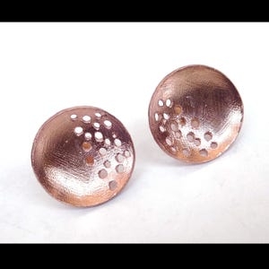 Solid Silver Stud Ready To Ship Brush Finish Matte 925 Sterling Silver Rose gold Plating 18 mm Stud Earring-PE05
