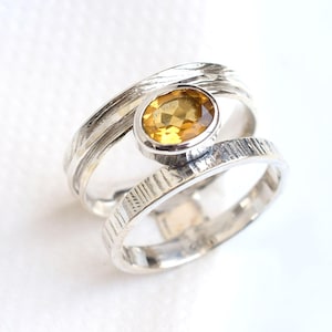 Yellow Gemstone Ring, Natural Citrine Silver Ring, Natural Citrine Ring Birthstone Citrine Ring Size 9 US  925 Sterling Silver Handmade-R107