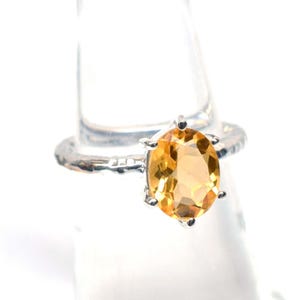 Natural Citrine Ring, Yellow Citrine Ring, Birthstone Citrine Ring, 925 Sterling Sterling silver Citrine gemstone Ring Size 7 US-NR261