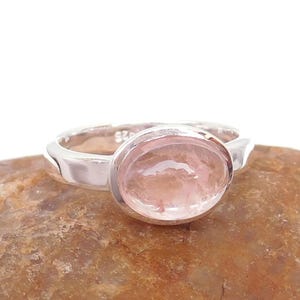 Small, Pretty Morganite  Silver Ring ,Natural Morganite Ring, Natural Pink Morganite Ring, 925 Sterling Silver Morganite Gemstone Ring-MR005
