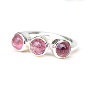 Natural Pink Tourmaline Ring, Pink Stone Ring, 925 Sterling Silver Tourmaline Ring, Tiny Silver Ring, Valentine day gift Ring Size 6US-HR194