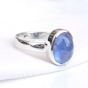 Oval Tanzanite Ring: 925 Sterling Silver Birthstone