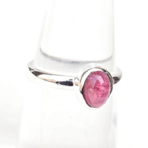 Natural Pink Tourmaline Ring, Pink Stone Ring, 925 Sterling Silver Tourmaline Ring, Tiny Silver Ring, Valentine day gift Ring-TR034