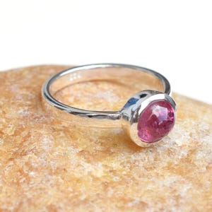 Natural Pink Tourmaline Ring 925 Sterling Silver Natural Tourmaline gemstone Ring, Pink Stone Ring size - 6.5 US-TR063