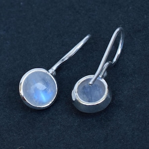925 Sterling Silber Ohrring, natürlicher Mondstein Edelstein Ohrring, handgemachter Silber Edelstein Ohrring, baumeln Tropfen Ohrring Geschenk Ohrring-NR051