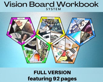 2023 FULL VISION BOARD Workbook - Printable | Printable Vision Board Kit | Vision Board with Planner Stickers- Letter-size