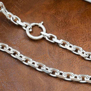 3mm silver chain, Cable Link Chain, Silver Cable Chain, 925 Oxidized Silver Chain, Sterling Silver, Silver Anchor Necklace