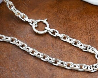 Oxidized Sterling Silver Cable Chain Necklace - 3mm Heavy Link