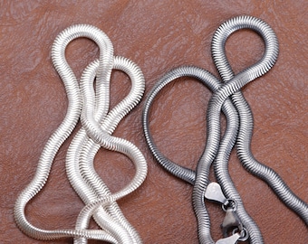 6mm Thick Men's Snake Chain Necklace in Sterling Silver - Masculine Jewelry Gift
