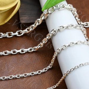 Collier lourd en argent sterling 925, chaîne forçat de 3 mm, chaîne à maillons torsadés en argent oxydé, collier ancre en argent massif