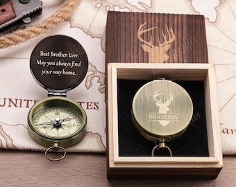Engraved Brass Compass: Personalized Groomsmen Gift