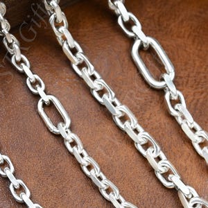 925 Oxidized Silver Chain, Cable Link Chain, 6mm silver chain, Silver Cable Chain, Sterling Silver, Solid Silver Anchor Necklace
