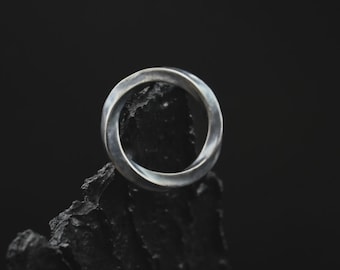 Oxidized Mobius Rings, Sterling Silver Mobius, Mobius Rings, Circle Pendant Necklace, Necklace for Men, Birthday Gift, Gift for Boy friend
