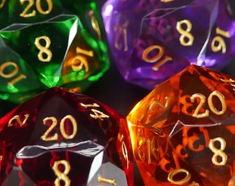 Gem Cut Resin | Dungeons and Dragons | DND Dice Set | D&D | Role Playing Accessories