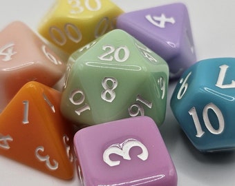 Macaroon Rainbow Dice | Dungeons and Dragons | DND Dice Set | D&D | Role Playing Accessories