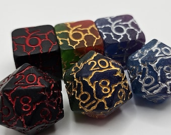Crackling Magic Dice | Dungeons and Dragons | DND Dice Set | D&D | Role Playing Accessories