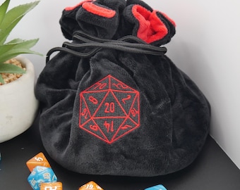 Dice Bag Large | Felt DnD Dice Bag | Dungeons and Dragons | Dice Bag | DnD, RPG Games, TTRPG