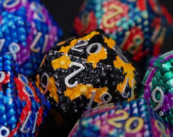 Drachenschuppe | Metallwürfel | Dungeons & Dragons | D&D-Würfelset | D&D | Rollenspielzubehör