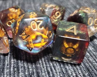Resin Demon Mask Dice Set | D&D RPG Accessories