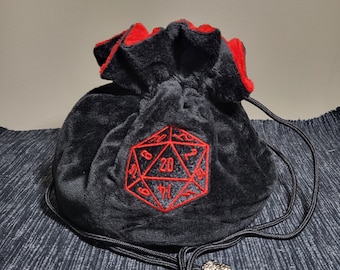 Dice Bag Large | Felt DnD Dice Bag | Dungeons and Dragons | Dice Bag | DnD, RPG Games, TTRPG