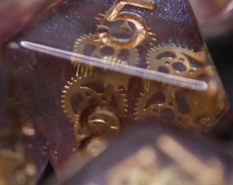 Mechanical Gear Dice | Dungeons and Dragons | DND Dice Set | D&D | Role Playing Accessories