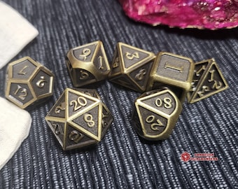 Elven Stoneworks Metal Dice Set | Dungeons and Dragons | Metal DND Dice Set | D&D | Role Playing Accessories